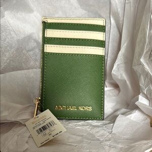 Michael Kors Fern Green Card Holder NWT
